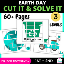 Load image into Gallery viewer, Earth Day Cut It and Solve It Puzzles
