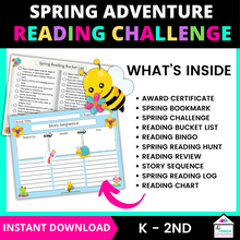 Load image into Gallery viewer, Spring Adventure Reading Challenge K-2nd Grade, Spring Activity
