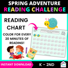 Load image into Gallery viewer, Spring Adventure Reading Challenge K-2nd Grade, Spring Activity
