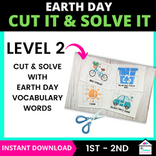 Load image into Gallery viewer, Earth Day Cut It and Solve It Puzzles
