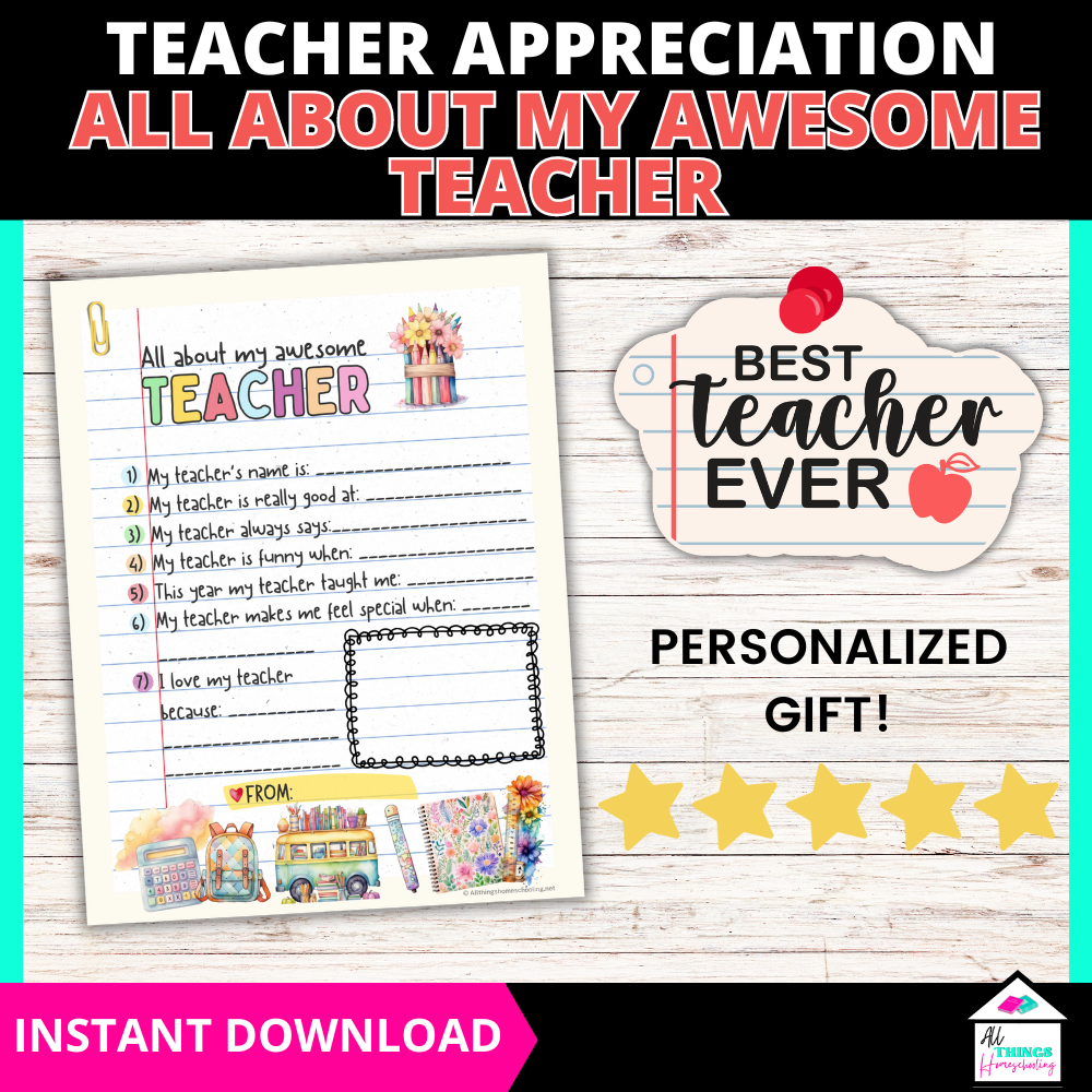 all about my awesome teacher, teacher appreciation week