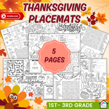 Load image into Gallery viewer, Thanksgiving Placemats for Kids
