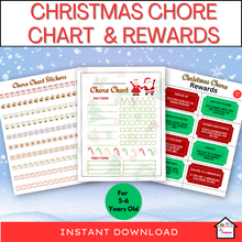 Load image into Gallery viewer, Christmas Chore Chart with Rewards for Little Helpers (Ages 5-6), Weekly Chore Chart, Rewards

