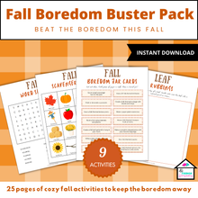 Load image into Gallery viewer, Fall Boredom Buster Pack – 25 Pages of Fun Activities for Kids
