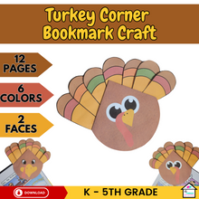 Load image into Gallery viewer, Turkey Corner Bookmark Craft
