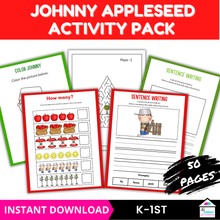 Load image into Gallery viewer, Johnny Appleseed Activity Pack – 50 Pages of Educational Fun! 🍎
