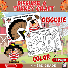 Load image into Gallery viewer, Disguise A Turkey - Fun Thanksgiving Cut &amp; Paste Crafts for Kids
