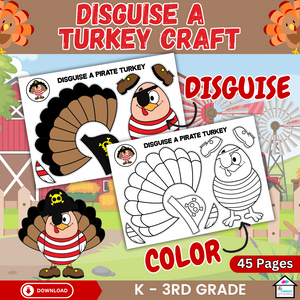 Disguise A Turkey - Fun Thanksgiving Cut & Paste Crafts for Kids