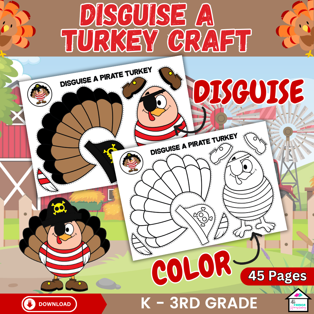 Disguise A Turkey - Fun Thanksgiving Cut & Paste Crafts for Kids