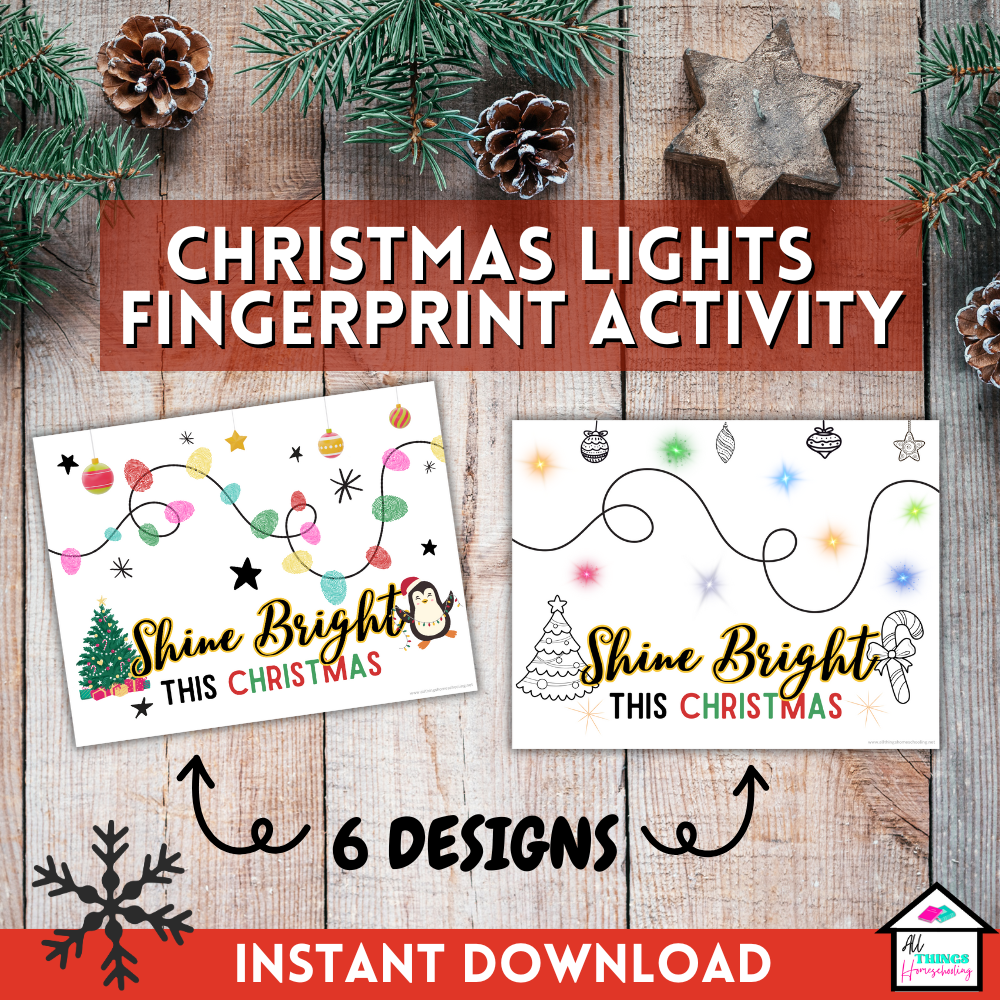 Christmas Lights Fingerprint Art Activity | Christmas Holiday Craft for Kids