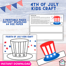 Load image into Gallery viewer, 4th of July Kids Hat Craft
