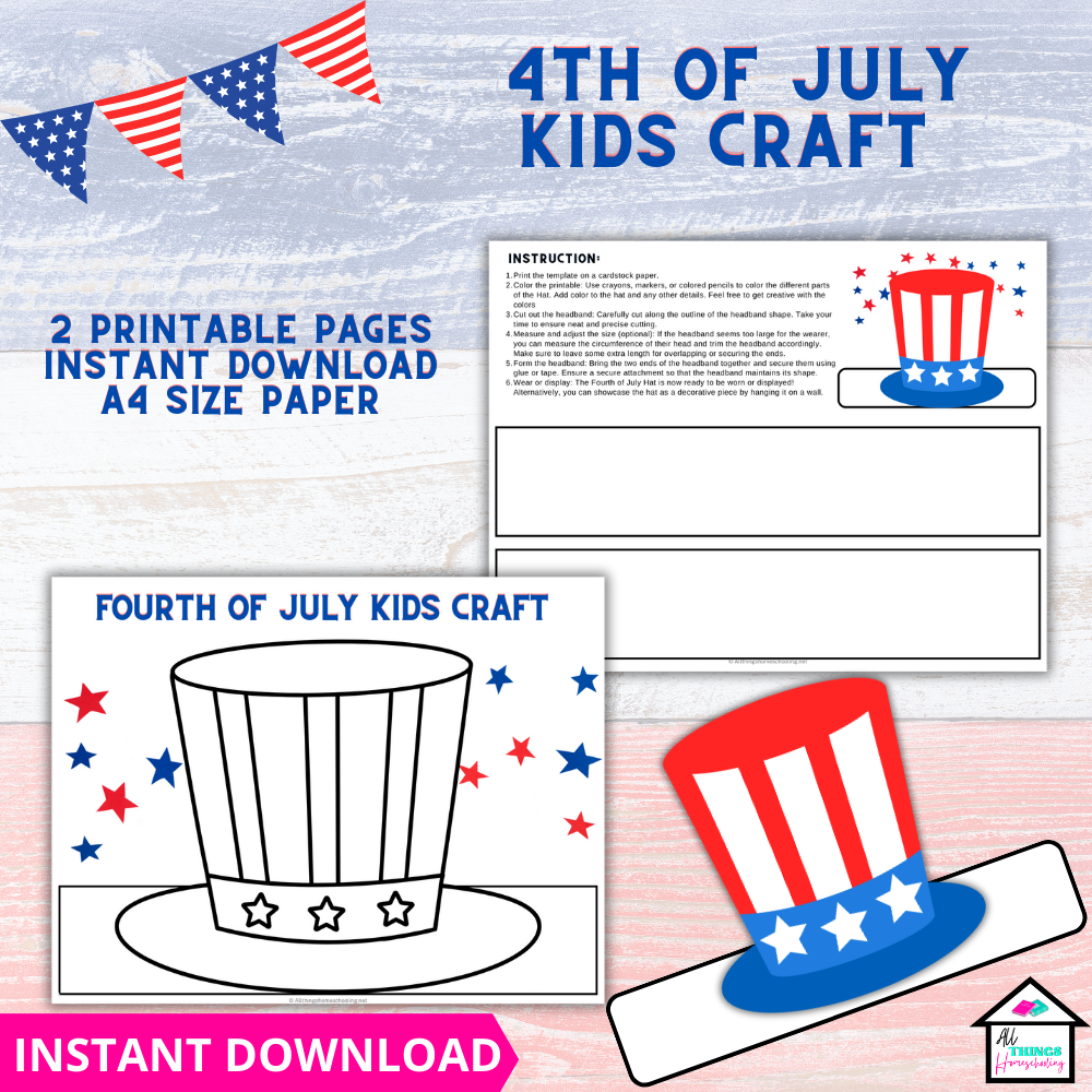 4th of July Kids Hat Craft