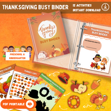 Load image into Gallery viewer, Thanksgiving Busy Binder for Preschool &amp; Kindergarten
