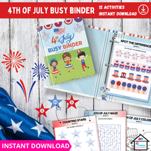 Load image into Gallery viewer, 4th of July Busy Binder – Fun &amp; Educational Activities for Kids
