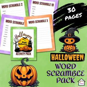 Halloween Word Scramble Activity Pack