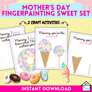 Mother's Day Finger Paint Sweets Set: Mother's Day Crafts