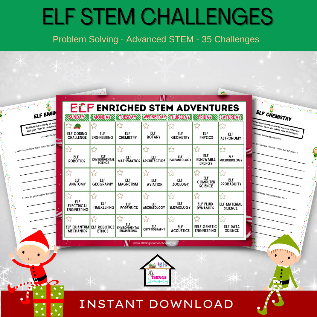 Elf STEM Challenge Advenure: 35 Christmas Quests for Advanced Minds for Middle School