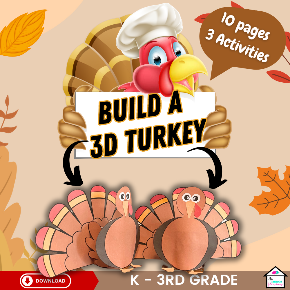 Build A 3D Turkey Craft for Kids - Thanksgiving Craft Activity