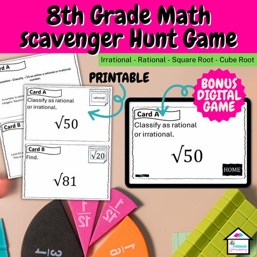 8th grade math scavenger hunt game