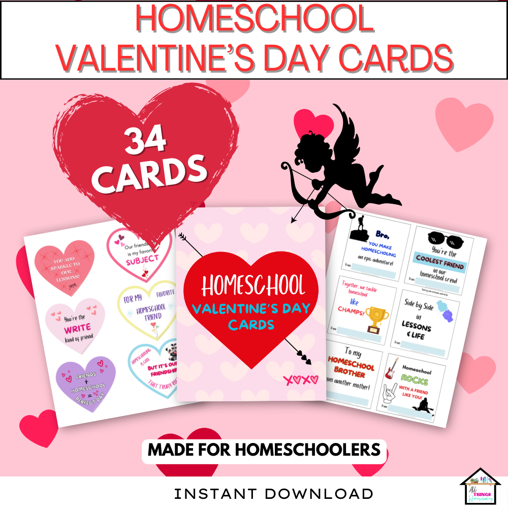 Homeschool Valentine's Day Cards for Boys and Girls: Unique, Fun Sayings for Homeschool Friends