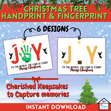 Load image into Gallery viewer, Joy Handprint &amp; Fingerprint Activity Craft Pack, Christmas Craft
