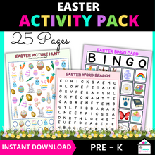 Load image into Gallery viewer, 25 pages of easter acitivity pack for prek - k
