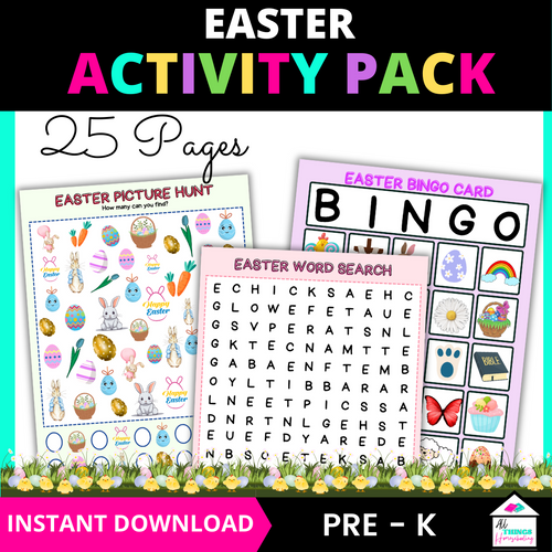 25 pages of easter acitivity pack for prek - k