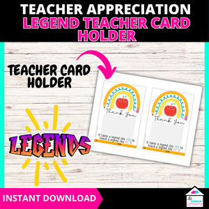 Legend Teacher Gift Card Holder, Teacher Appreciation Week Gift, End of Year