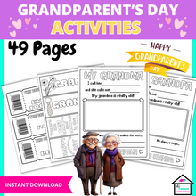 Load image into Gallery viewer, 49 pages of grandparents day activities

