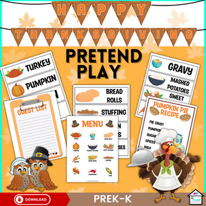 Thanksgiving Pretend Play Set for Kids