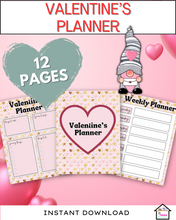 Load image into Gallery viewer, Valentine&#39;s Day Planner, 12 pages 
