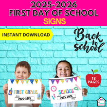 Load image into Gallery viewer, First Day of School Signs - Preschool - 6th Grade, Back To School
