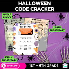 Load image into Gallery viewer, Halloween Code Cracker – A Spooky Fun Learning Activity for Young Detectives
