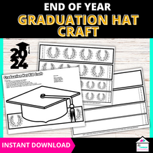 Load image into Gallery viewer, end of year graduation hat craft printable

