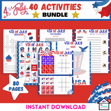 Load image into Gallery viewer, 4th of july bundle - 40 activities
