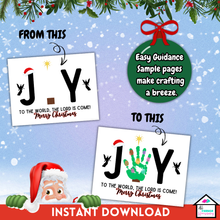 Load image into Gallery viewer, Joy Handprint &amp; Fingerprint Activity Craft Pack, Christmas Craft
