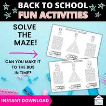 Load image into Gallery viewer, Back to School Fun Activities Pack - Preschool &amp; Kindergarten
