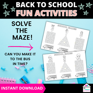 Back to School Fun Activities Pack - Preschool & Kindergarten