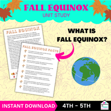 Load image into Gallery viewer, Fall Equinox Unit Study for 4th &amp; 5th Graders, Autumn Equinox
