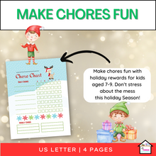 Load image into Gallery viewer, Christmas Chore Chart with Rewards for Little Champs (Ages 7-9), Weekly Chore Chart, Rewards
