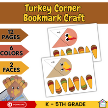 Load image into Gallery viewer, Turkey Corner Bookmark Craft
