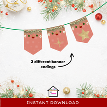 Load image into Gallery viewer, Merry Christmas Bunting Banners Printable
