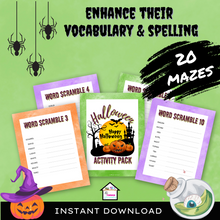 Load image into Gallery viewer, Halloween Word Scramble Activity Pack
