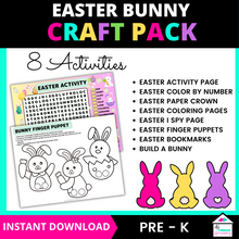 Load image into Gallery viewer, Easter Bunny Craft Activities for Prek - Kindergarten, Easter Craft
