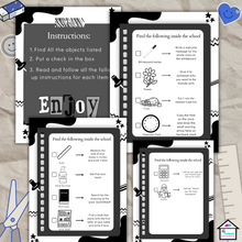 Load image into Gallery viewer, Back to School Scavenger Hunt - Black &amp; White Design | Fun First Day Activity
