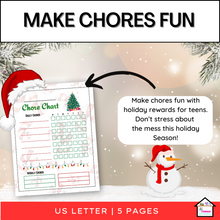 Load image into Gallery viewer, Christmas Chore Chart with Rewards for Teens, Weekly Chore Chart, Rewards
