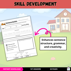 Sentence Builder Worksheets – Interactive Writing Fun for 1st Graders