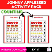 Load image into Gallery viewer, Johnny Appleseed Activity Pack – 50 Pages of Educational Fun! 🍎
