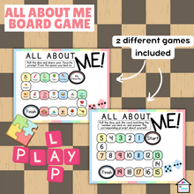 Load image into Gallery viewer, All About Me Game Board - Interactive Back to School Activity, First Day of School
