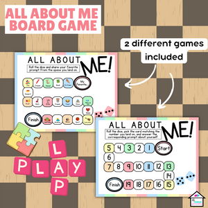 All About Me Game Board - Interactive Back to School Activity, First Day of School